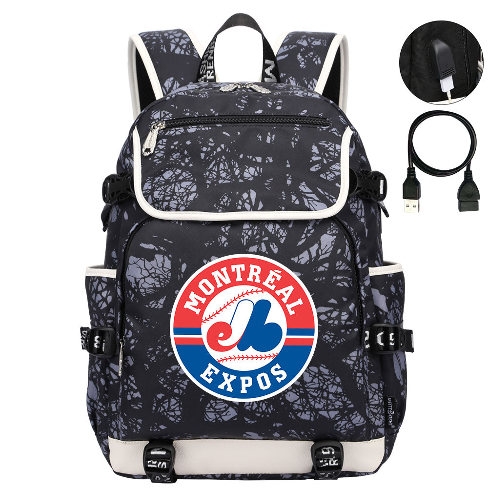 Montreal Expos Backpack School Notebook Travel Bags
