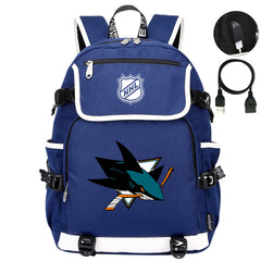San Jose Sharks Hockey League Backpack School Notebook Travel Bag