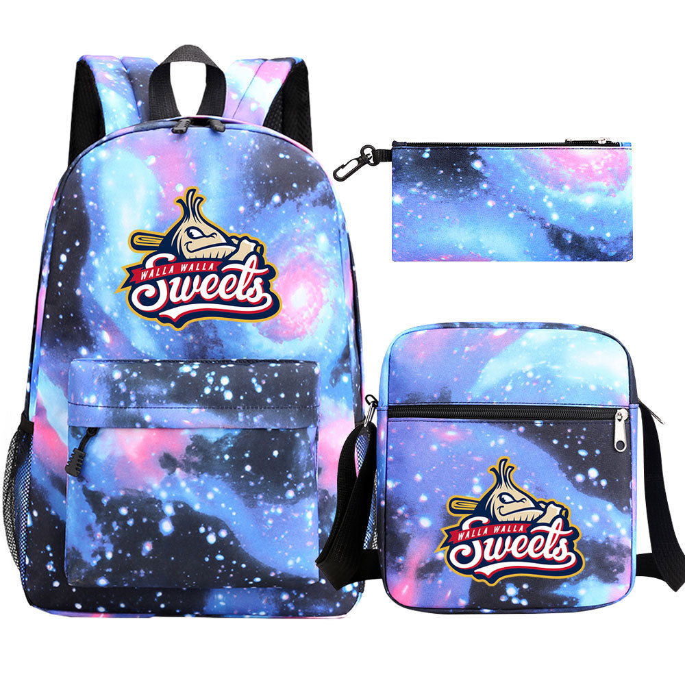 Walla Walla Sweets Baseball School Backpack Shoulder Bag Pencil Bags 3pcs Set