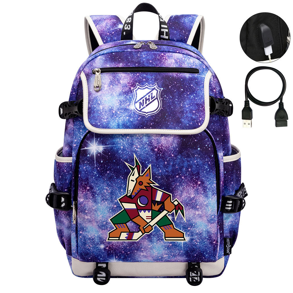 Arizona Coyotes Hockey Team Backpack School Notebook Travel Bags