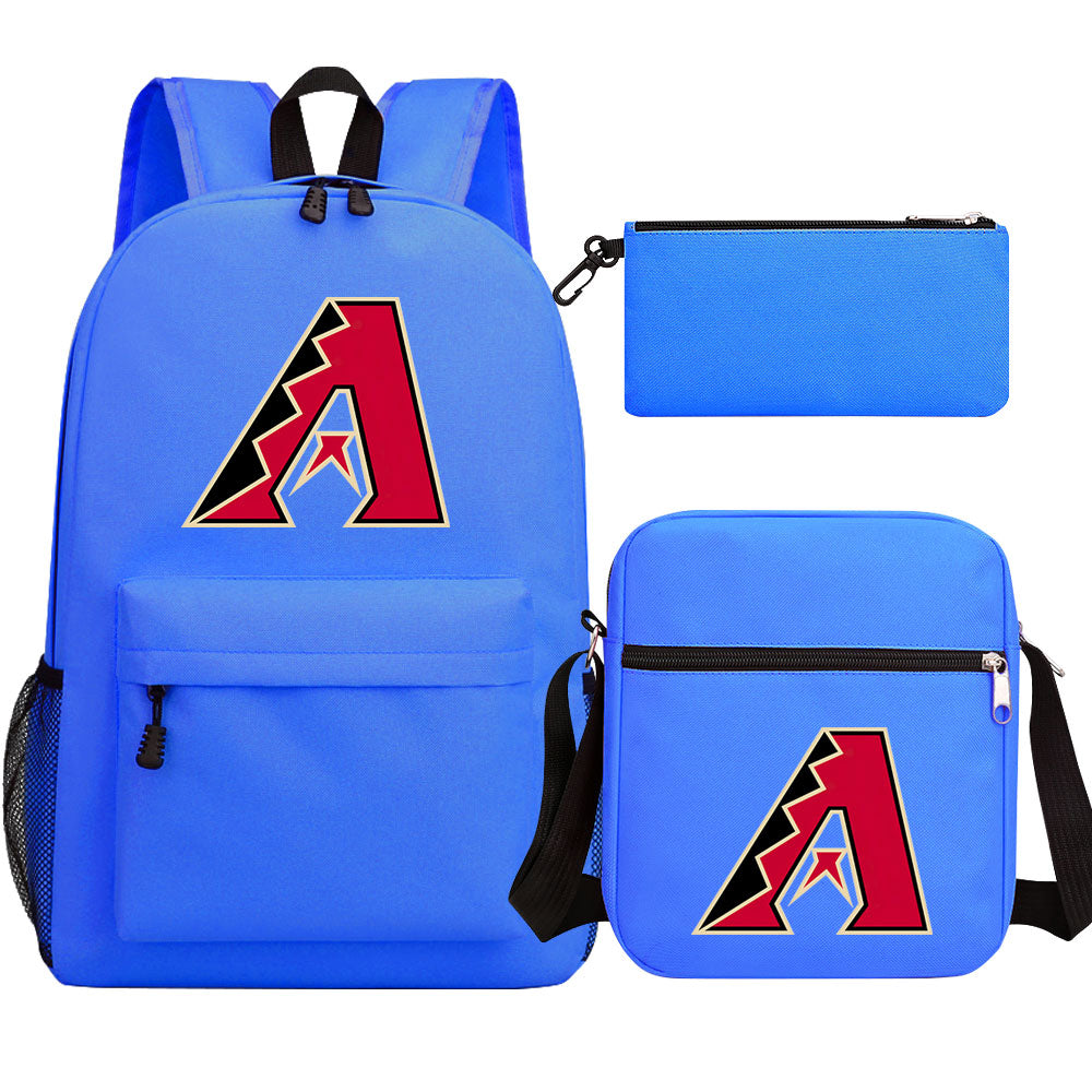 Arizona Diamondbacks Baseball School Backpack Shoulder Bag Pencil Bags 3pcs Set