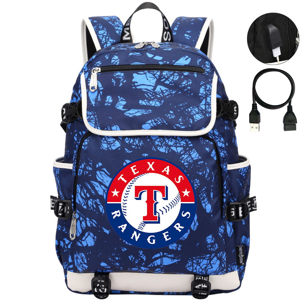 Texas Rangers Backpack School Notebook Travel Bags