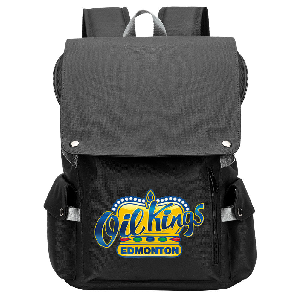 Edmonton Oil Kings Hockey Team School Backpack Oxford Laptop Bag