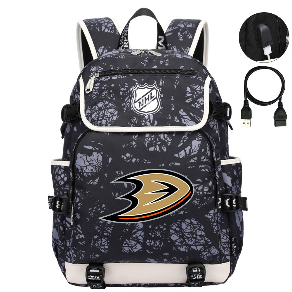 Anaheim Ducks Hockey Team Backpack School Notebook Travel Bags