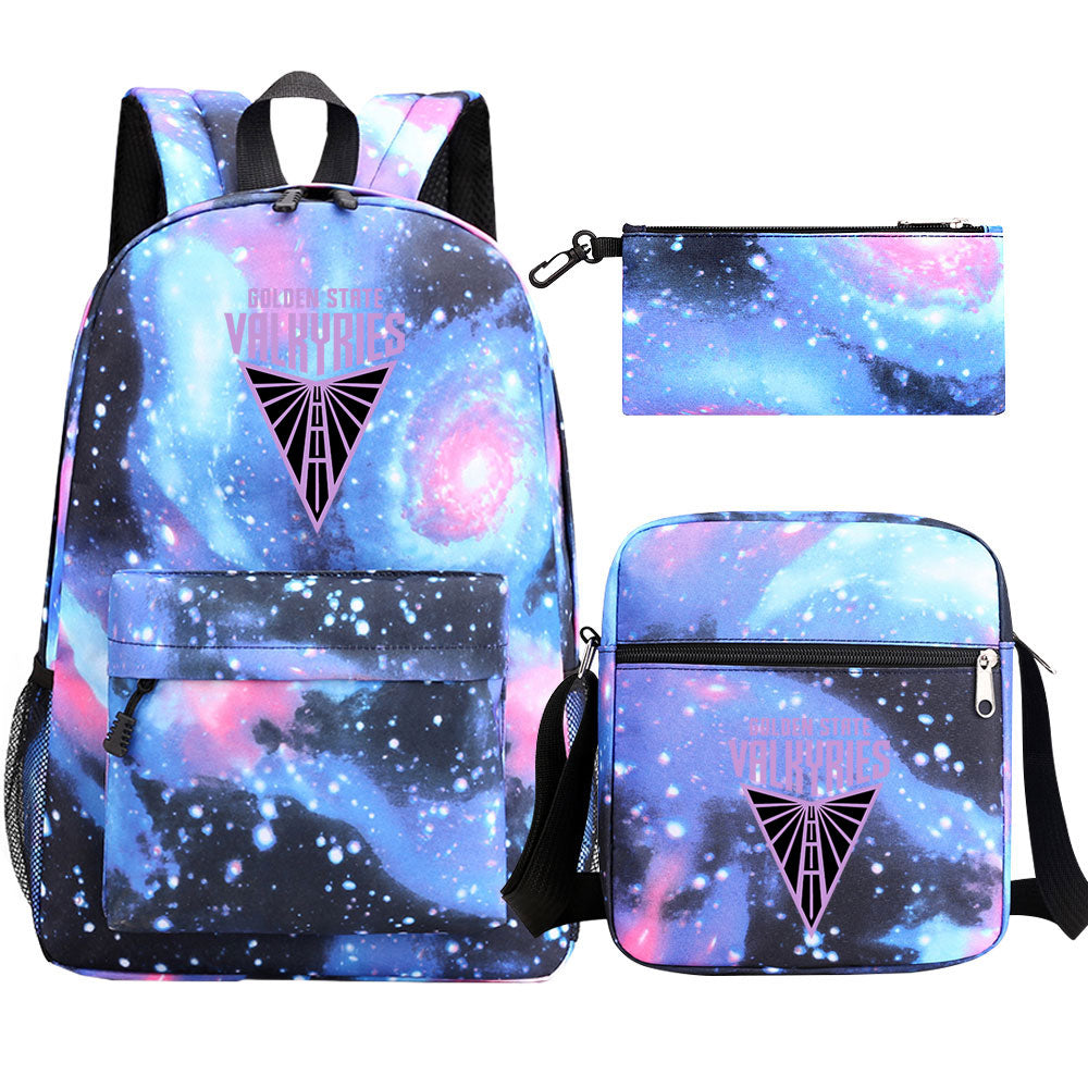 Golden State Valkyries Basketball School Backpack Shoulder Bag Pencil Bags 3pcs Set