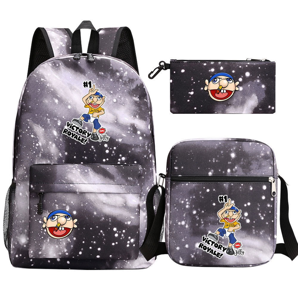 Jeffy School Backpack Shoulder Bag Pencil Bags 3pcs Set