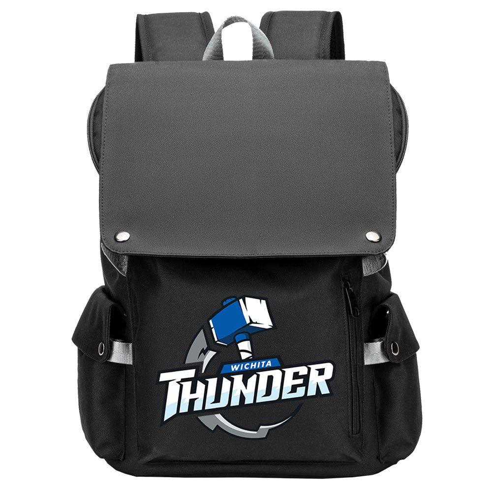 Wichita Thunder Hockey Team School Backpack Oxford Laptop Bag