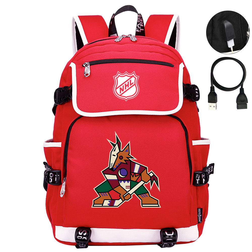 Arizona Coyotes Hockey Team Backpack School Notebook Travel Bags