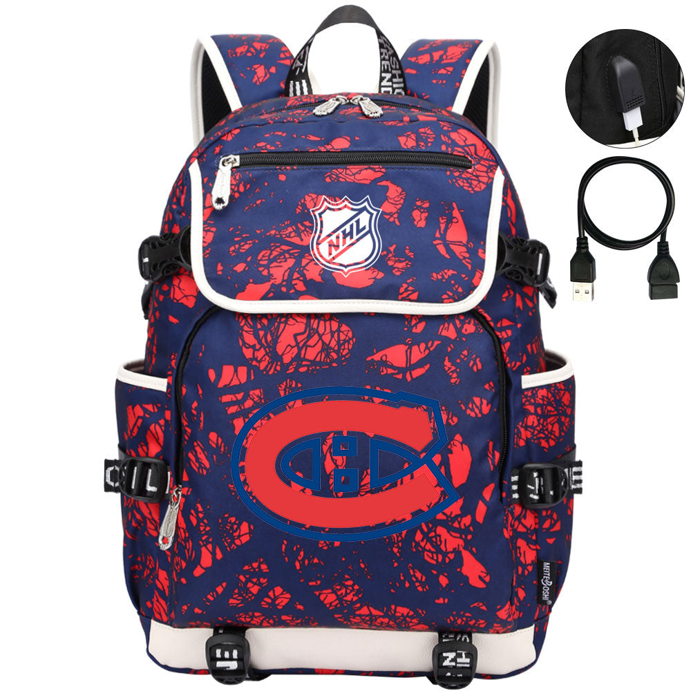Montreal Canadiens Hockey League Backpack School Notebook Travel Bag