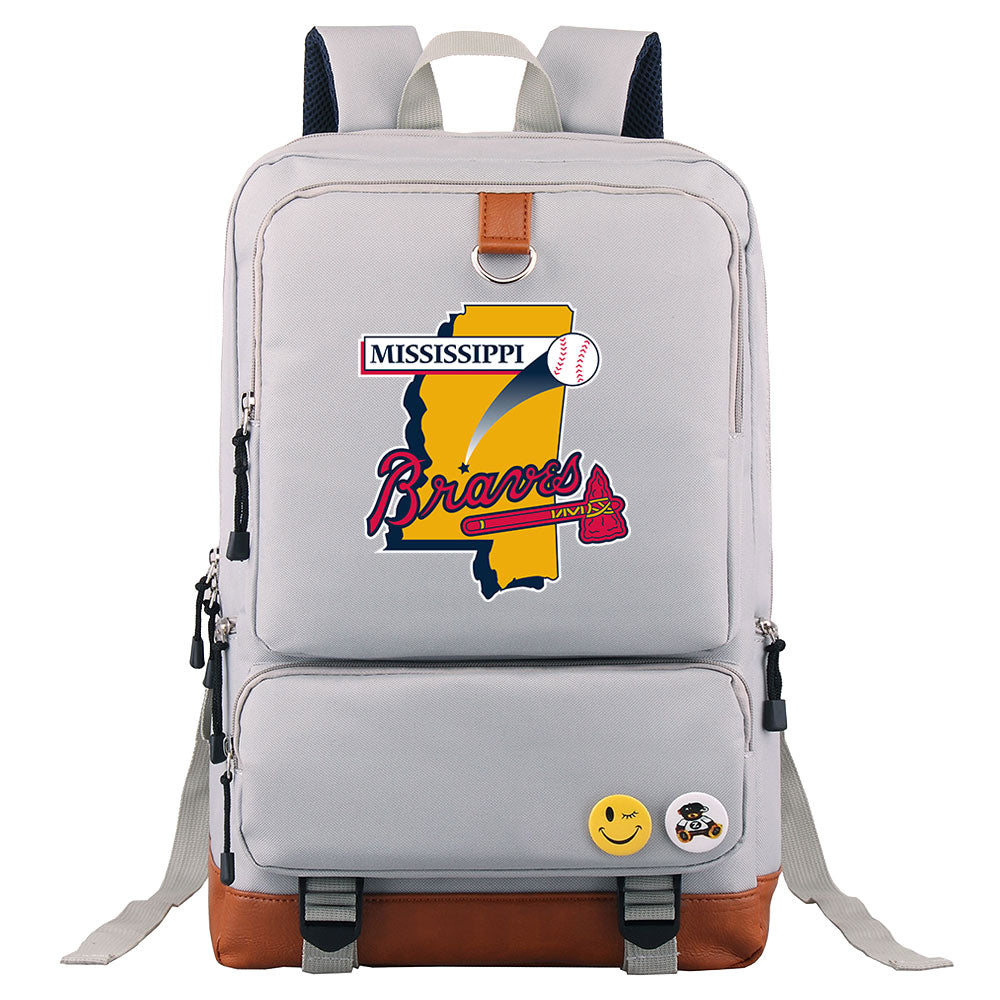 Mississippi Braves Water Proof Backpack NoteBook Laptop School Bag