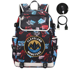 Cleveland Monsters Hockey League Backpack School Notebook Travel Bag