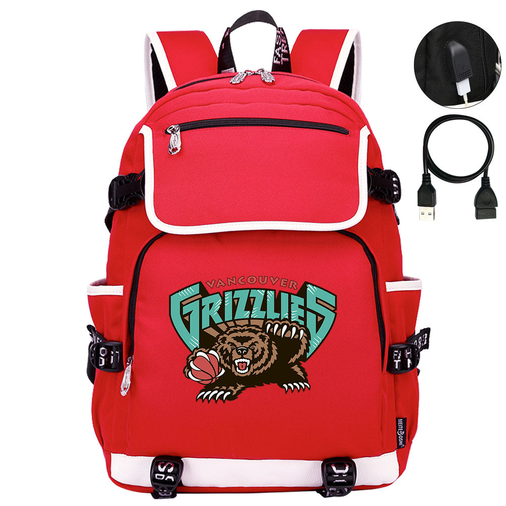 Vancouver Grizzlies Backpack School Notebook Travel Bags