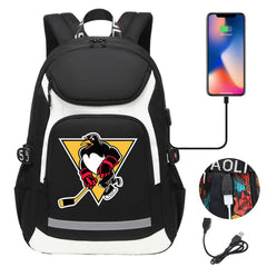 Wilkes Barre Scranton Penguins Backpack School Notebook Travel Bags With USB