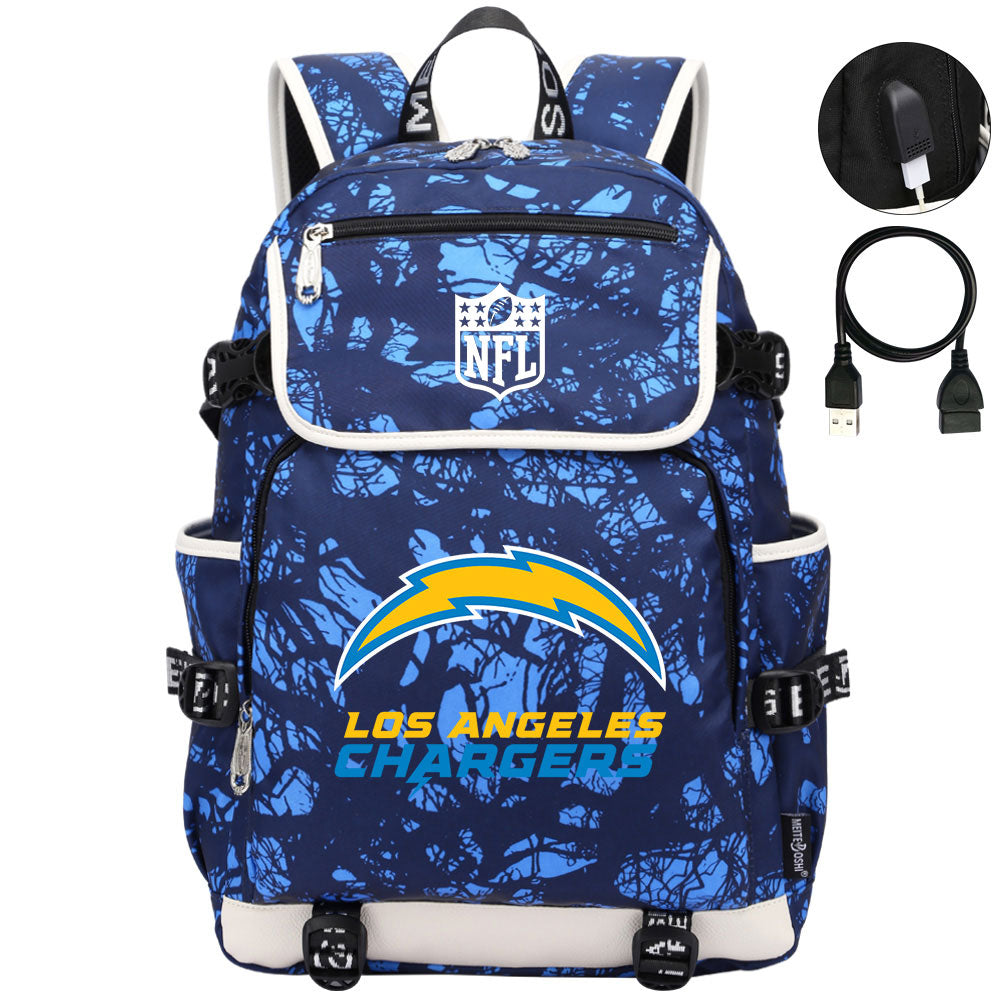 Los Angeles Chargers Football Rugby Backpack School Notebook Travel Bags