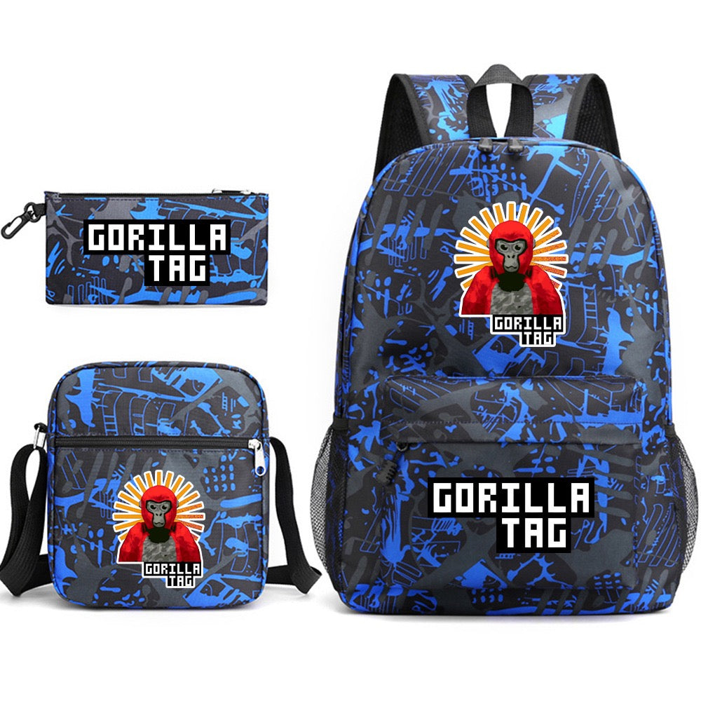 Gorilla Tag School Backpack Shoulder Bag Pencil Bags 3pcs Set