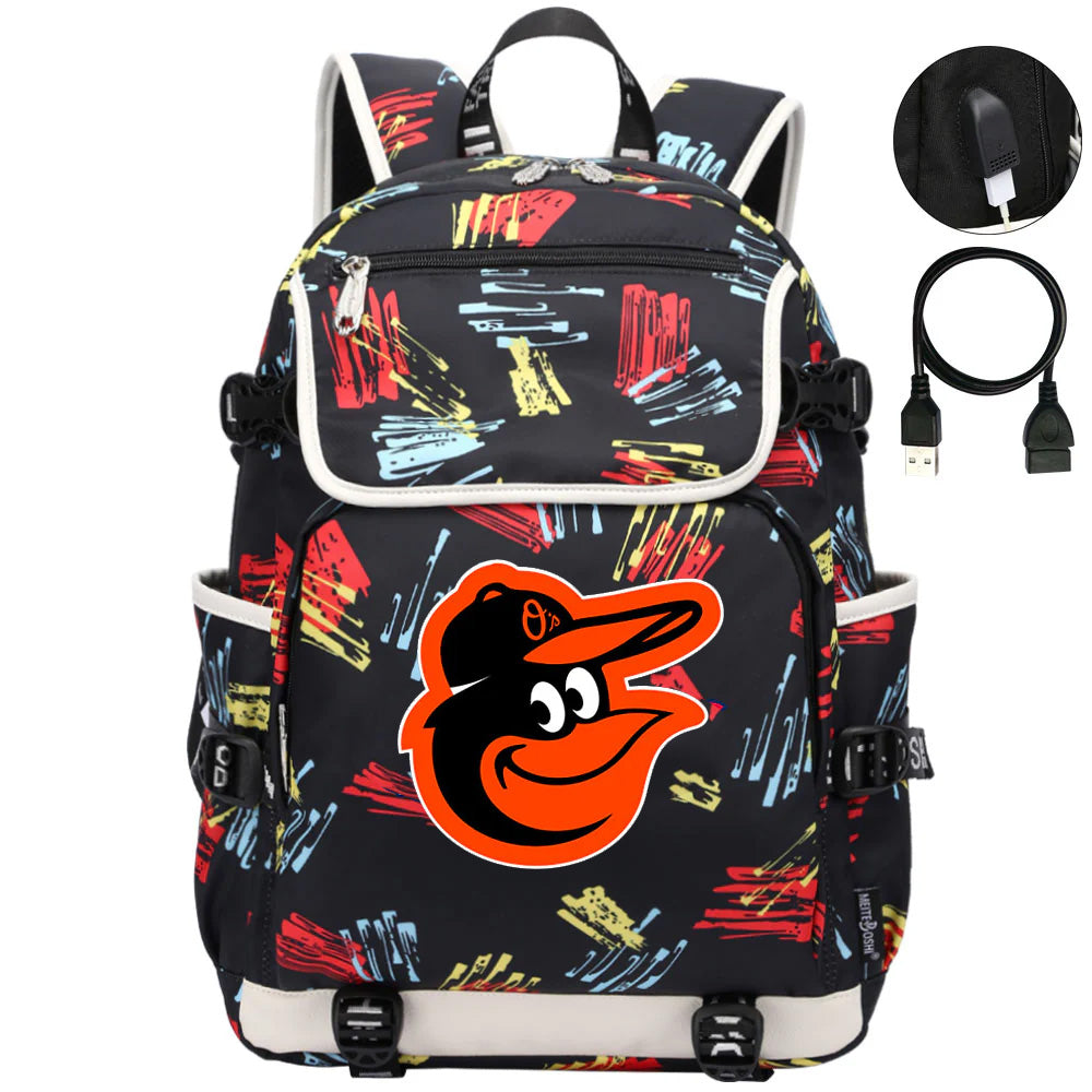 Baltimore Orioles Backpack School Notebook Travel Bags