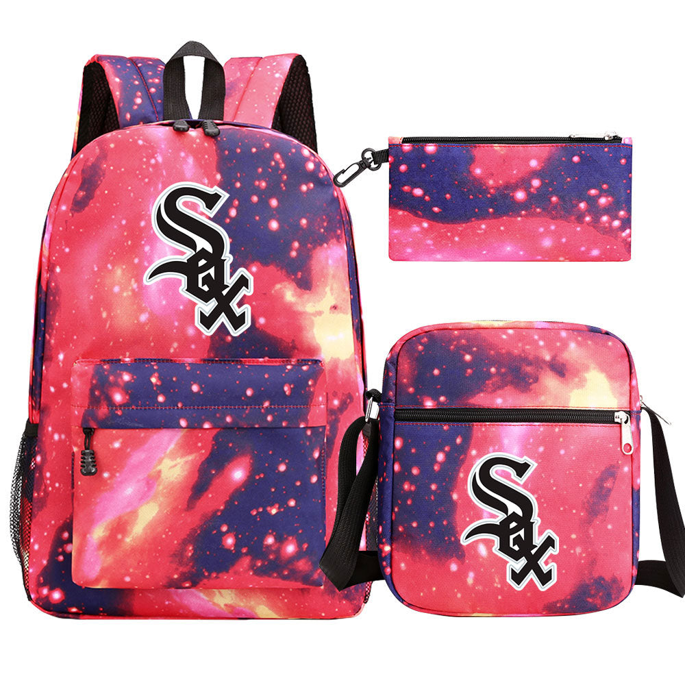 Chicago White Sox Baseball School Backpack Shoulder Bag Pencil Bags 3pcs Set