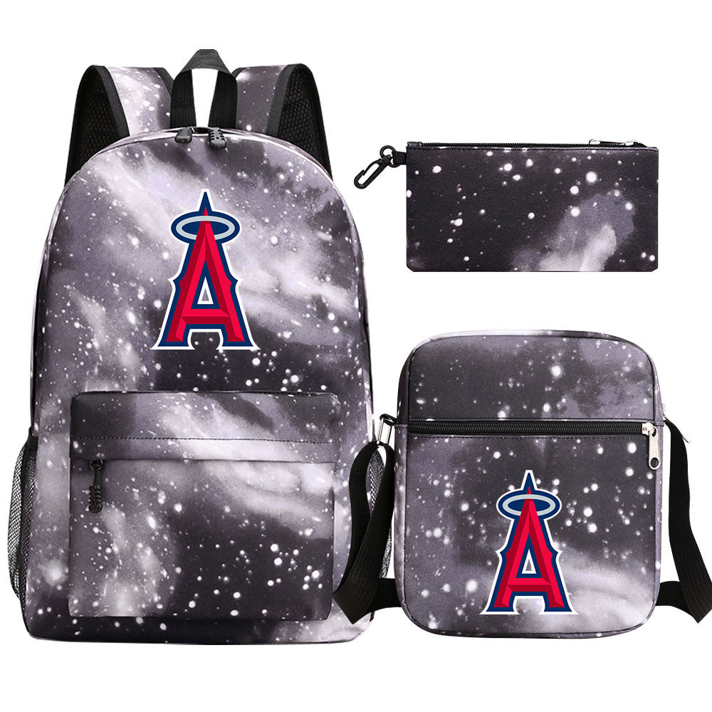 Los Angeles Angels Baseball School Backpack Shoulder Bag Pencil Bags 3pcs Set