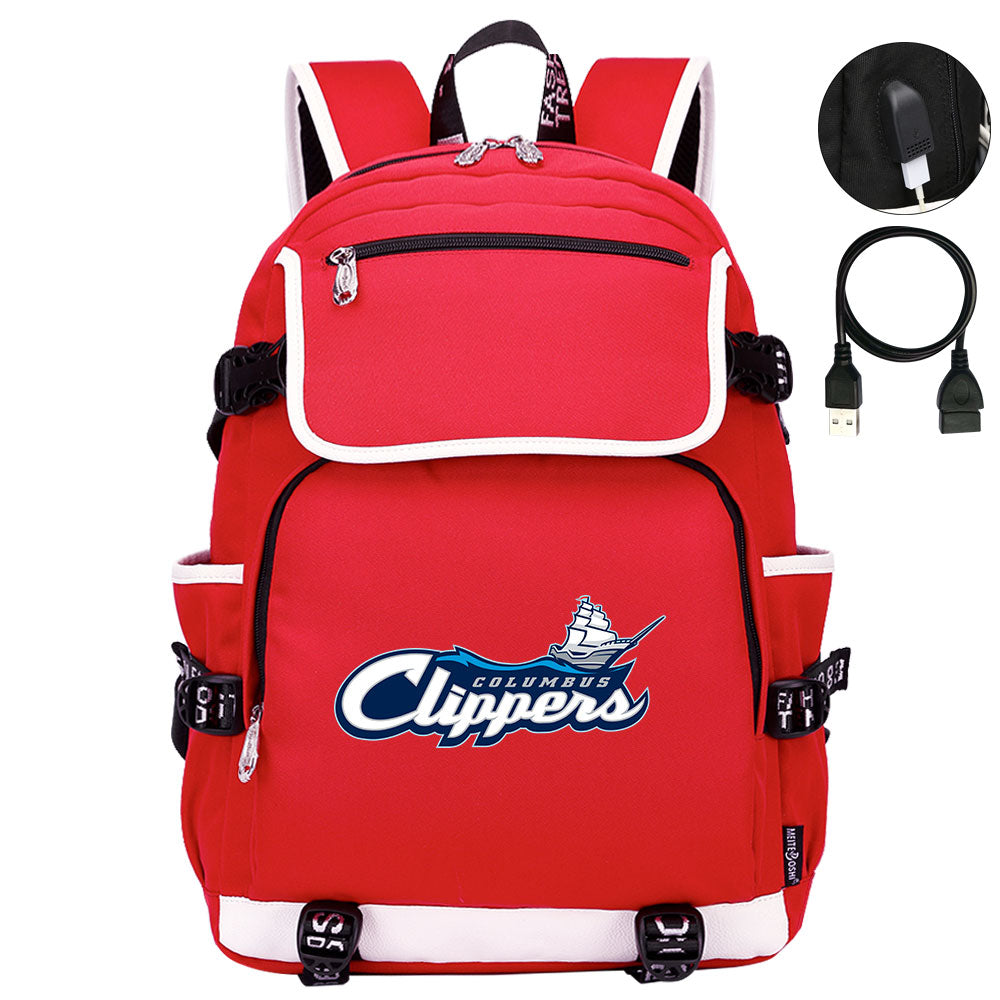 Columbus Clippers Backpack School Notebook Travel Bags