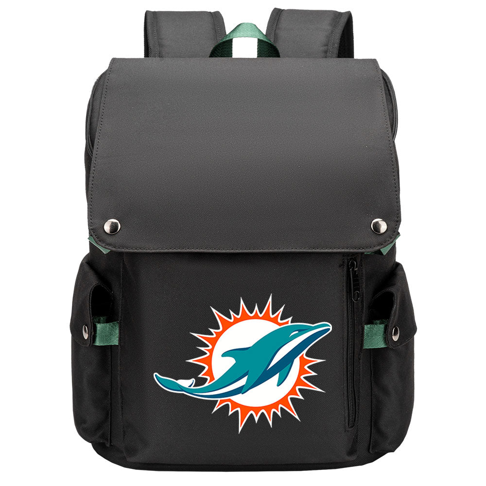 Miami Dolphins Football Team Rugby Laptop Backpack Oxford School Bag