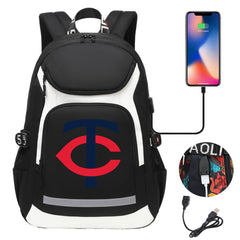 Minnesota Twins Backpack School Notebook Travel Bags With USB
