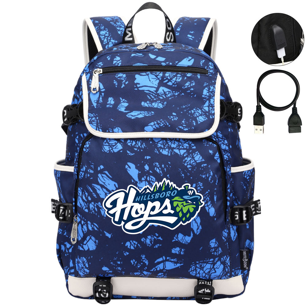 Hillsboro Hops Backpack School Notebook Travel Bags