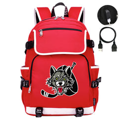 Chicago Wolves Hockey League Backpack School Notebook Travel Bag
