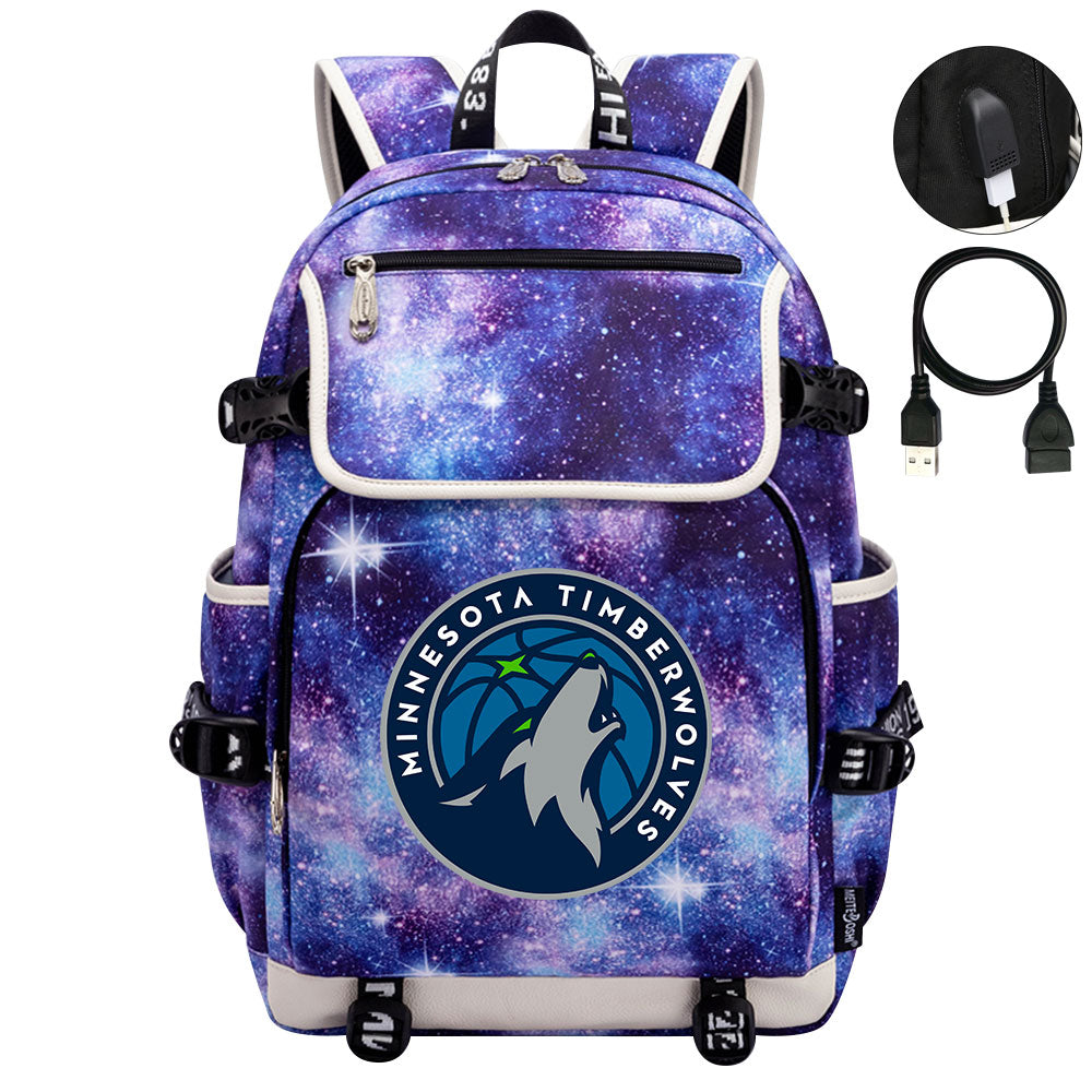 Minnesota Timberwolves Backpack School Notebook Travel Bags