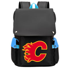 Calgary Flames Hockey Team School Backpack Oxford Laptop Bag