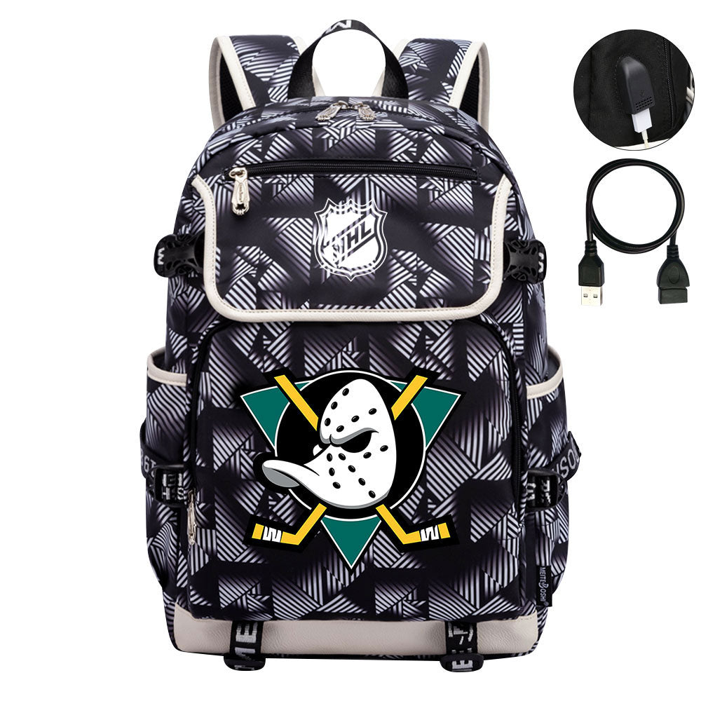 Anaheim Ducks Hockey Team Backpack School Notebook Travel Bags