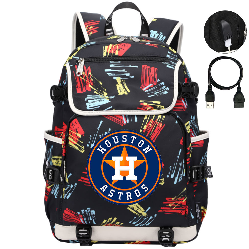 Houston Astros Backpack School Notebook Travel Bags