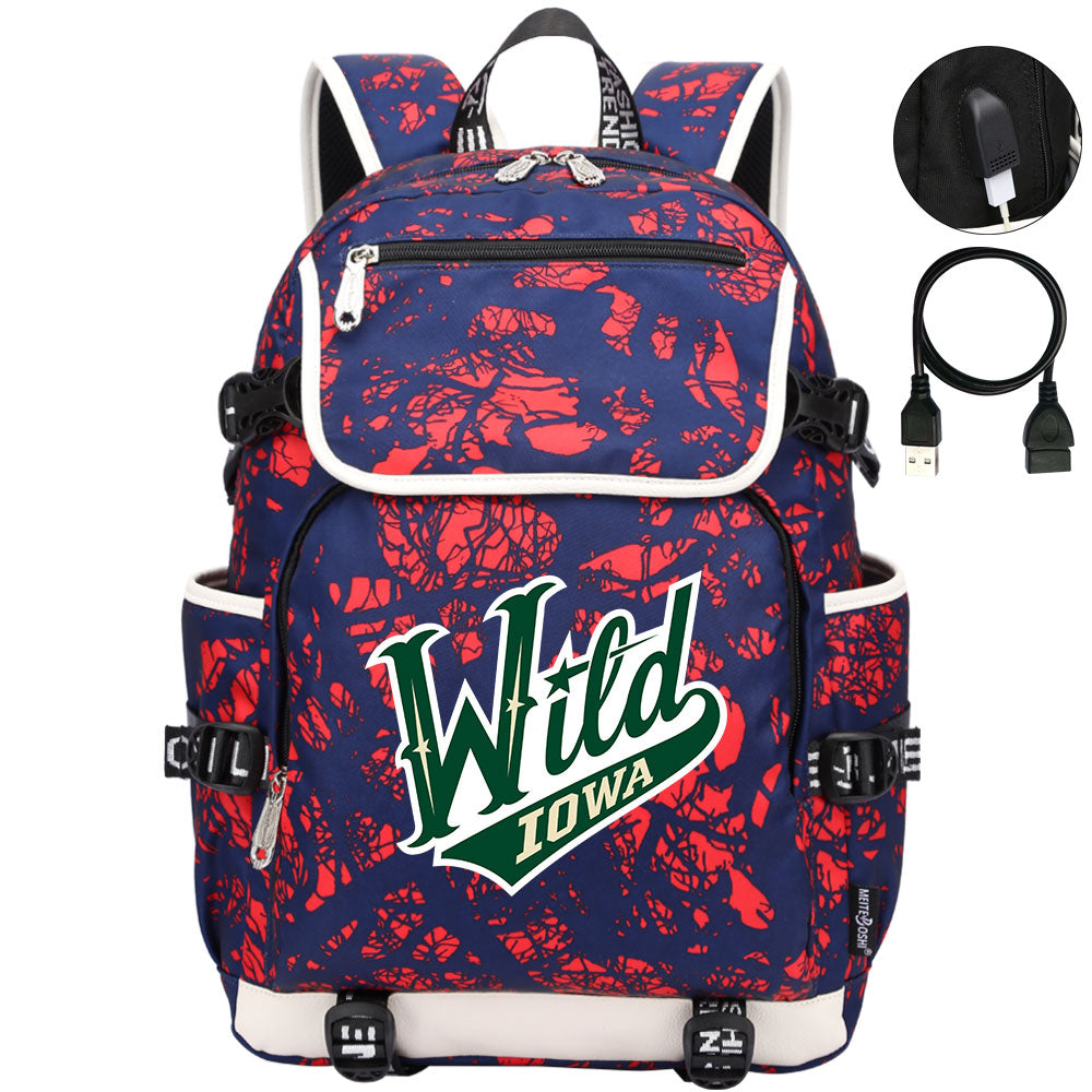 Iowa Wild Hockey League Backpack School Notebook Travel Bag