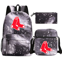 Boston Red Sox Baseball School Backpack Shoulder Bag Pencil Bags 3pcs Set