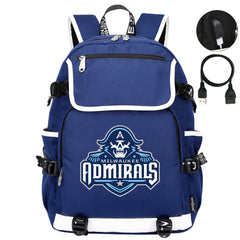 Milwaukee Admirals Hockey League Backpack School Notebook Travel Bag