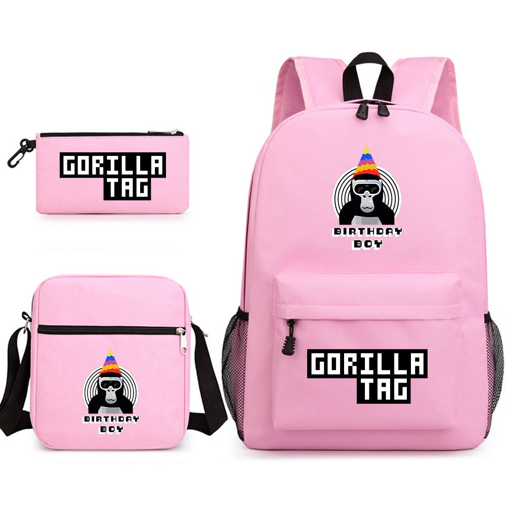 Gorilla Tag School Backpack Shoulder Bag Pencil Bags 3pcs Set