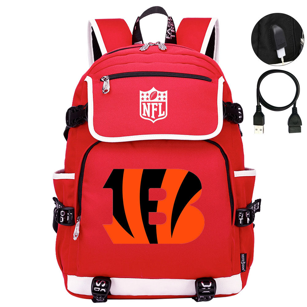 Cincinnati Bengals Football Team Rugby Backpack School Notebook Travel Bag