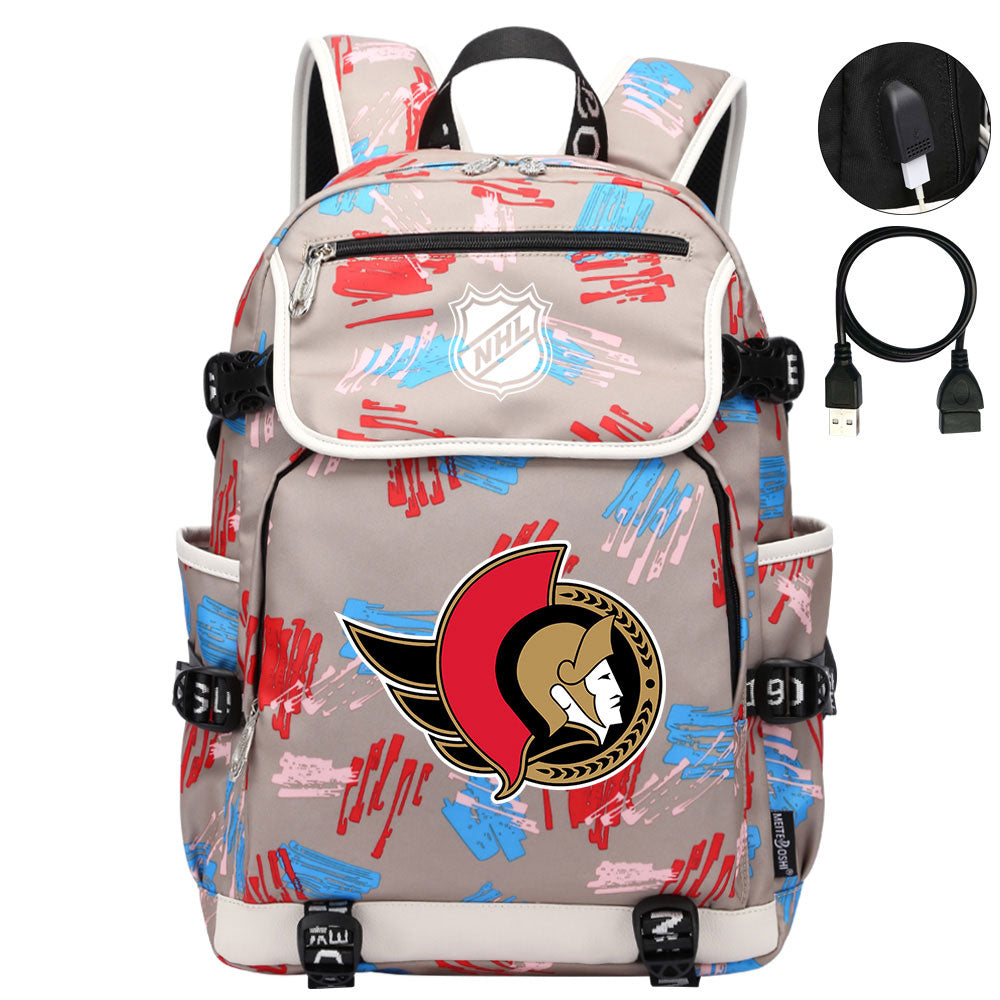 Ottawa Senators Hockey League Backpack School Notebook Travel Bags