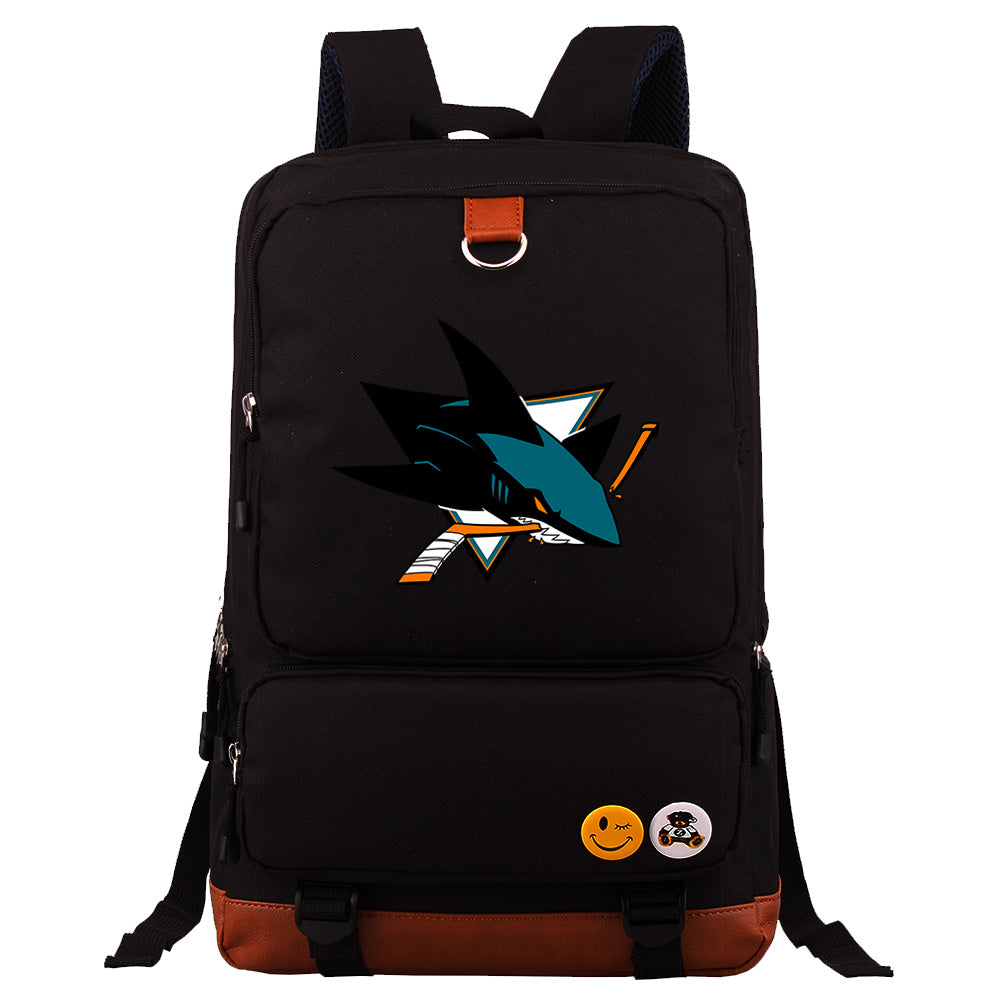 San Jose Sharks Hockey Team Proof Backpack NoteBook Laptop School Bag