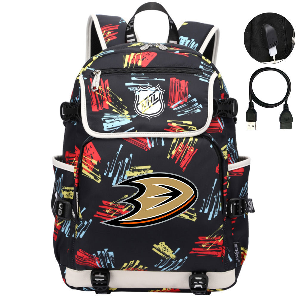 Anaheim Ducks Hockey Team Backpack School Notebook Travel Bags
