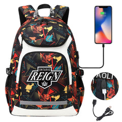 Ontario Reign Backpack School Notebook Travel Bags With USB