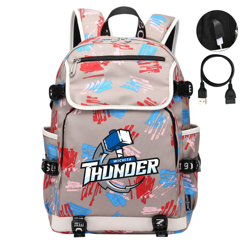 Wichita Thunder Hockey Backpack School Notebook Travel Bag