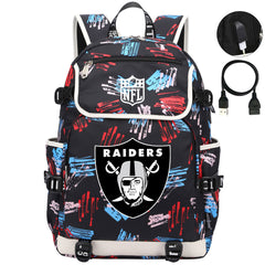 Oakland Raiders Football Rugby Backpack School Notebook Travel Bags