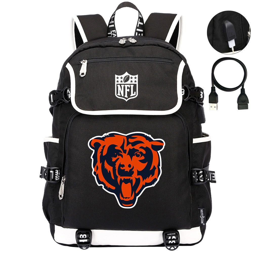Chicago Bears Football Backpack School Notebook Travel Bags