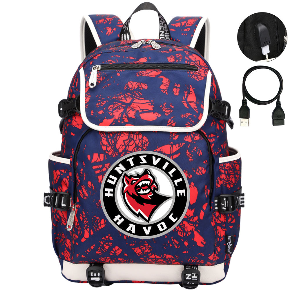 Huntsville Havoc Hockey League Backpack School Notebook Travel Bag
