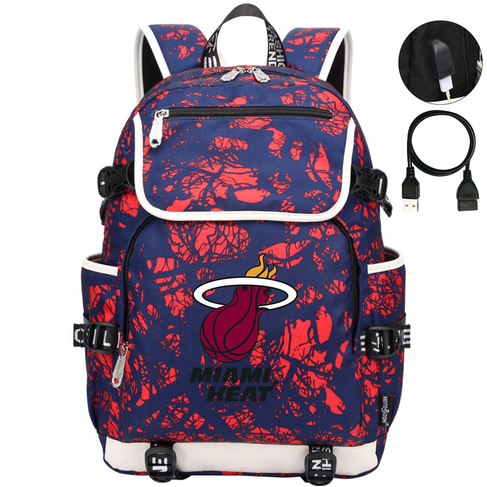 Miami Heat Backpack School Notebook Travel Bags