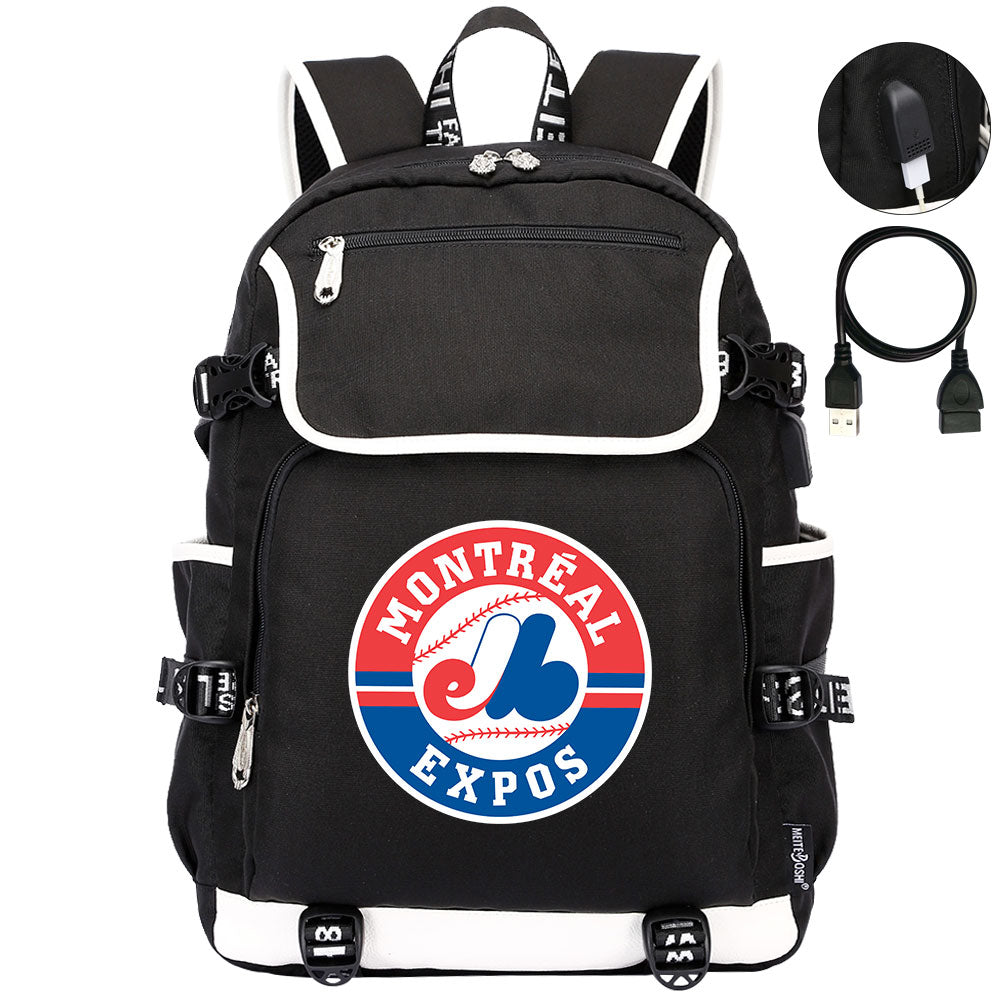 Montreal Expos Backpack School Notebook Travel Bags