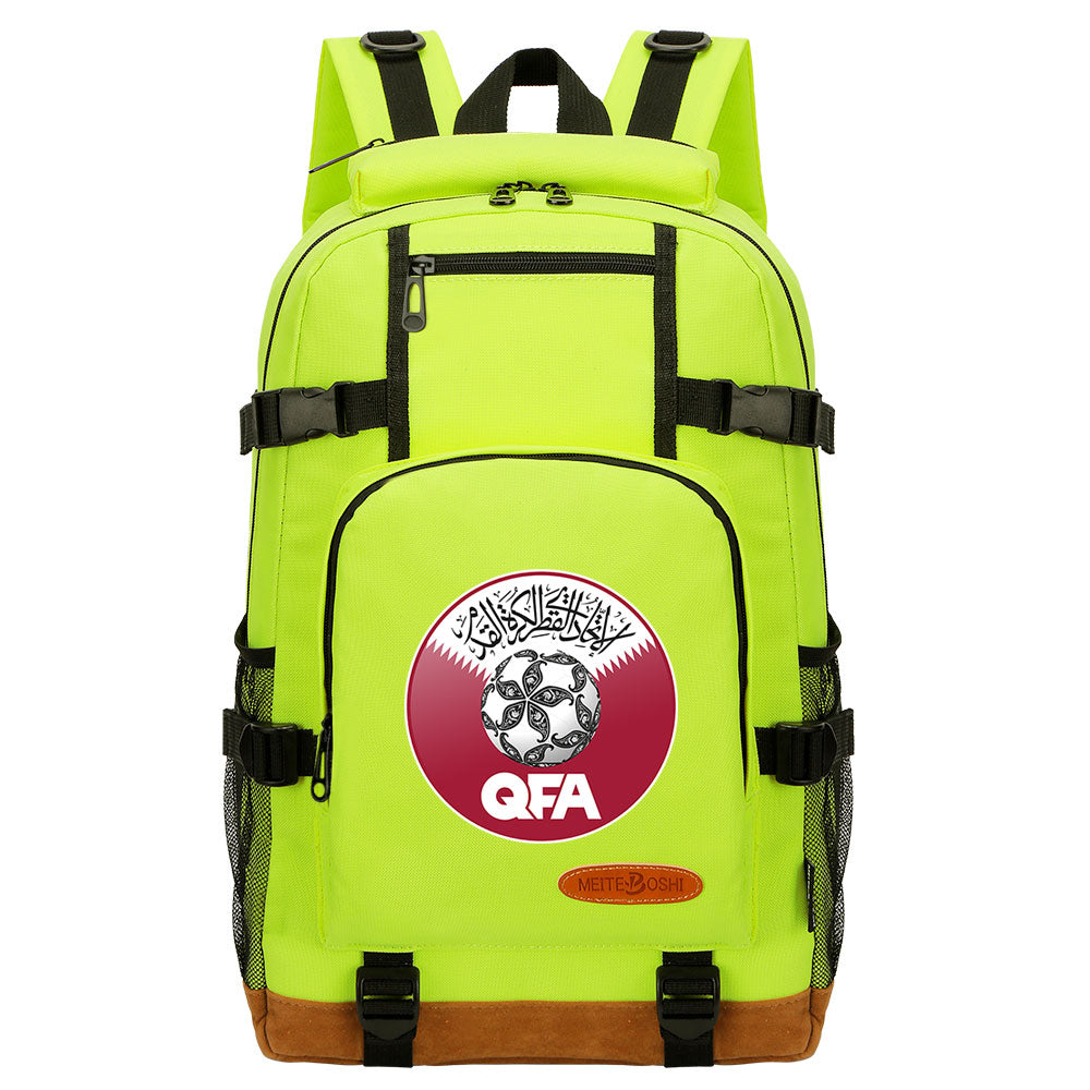 Qatar Football Association Waterproof Backpack School Notebook Travel Bag