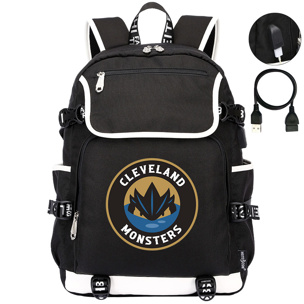 Cleveland Monsters Hockey League Backpack School Notebook Travel Bag