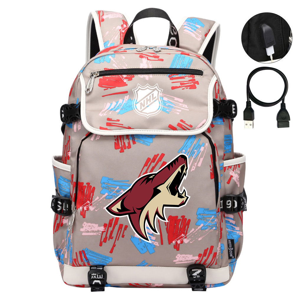 Arizona Coyotes Hockey Team Backpack School Notebook Travel Bags