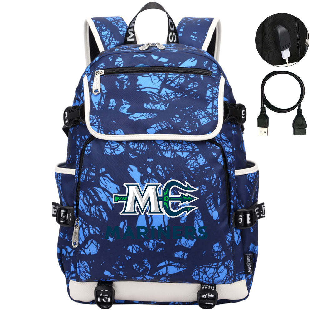 Maine Mariners Hockey League Backpack School Notebook Travel Bag